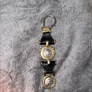 Vintage Versace Black and Gold Bag Charm/Keyring